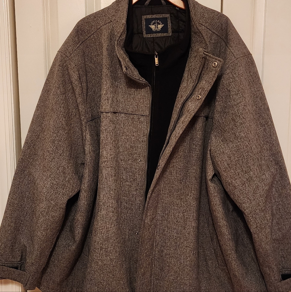 Dockers Big And Tall Charcoal Zip-Up Jacket
